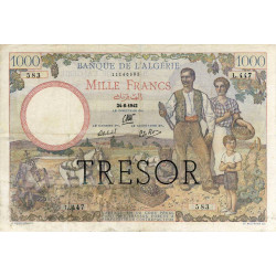 VF 10-01 - 1000 francs - Trésor - Algérie - 1942 - Série L.447 - Etat : TTB-