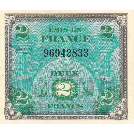 VF 16-01 - 2 francs - Drapeau - 1944 - Sans série - Etat : SUP+ à SPL