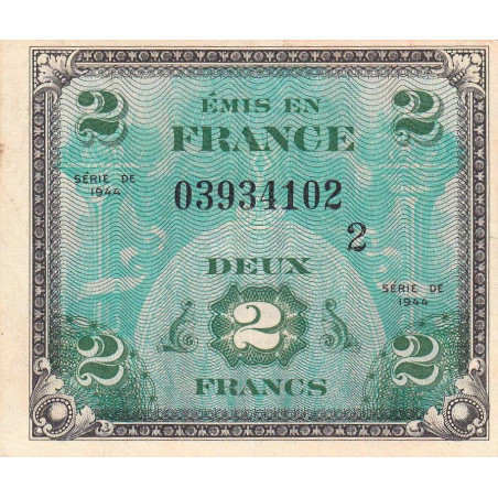 VF 16-02 - 2 francs - Drapeau - 1944 - Série 2 - Etat : TTB+