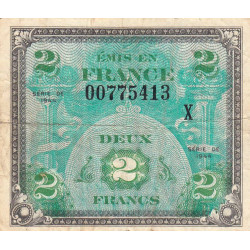 VF 16-03 - 2 francs - Drapeau - 1944 - Série X - Etat : TB