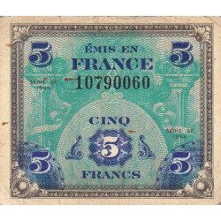 VF 17-01 - 5 francs - Drapeau - 1944 - Sans série - Etat : TB-