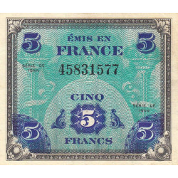 VF 17-01 - 5 francs - Drapeau - 1944 - Sans série - Etat : TTB+