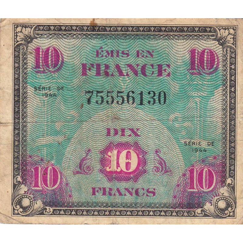 VF 18-01 - 10 francs - Drapeau - 1944 - Sans série - Etat : TB-