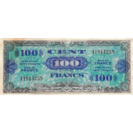 VF 20-01 - 100 francs - Drapeau - 1944 - Sans série - Etat : TB+