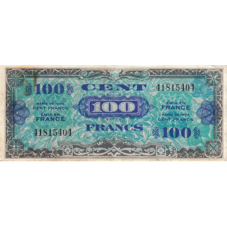 VF 20-01 - 100 francs - Drapeau - 1944 - Sans série - Etat : TTB-