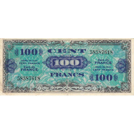 VF 20-01 - 100 francs - Drapeau - 1944 - Sans série - Etat : TB+