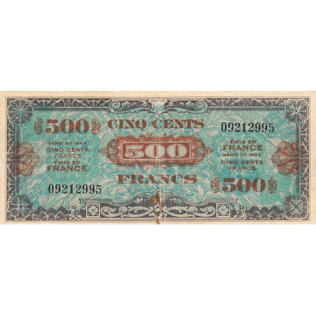 VF 21-01 - 500 francs - Drapeau - 1944 - Sans série - Etat : TB+