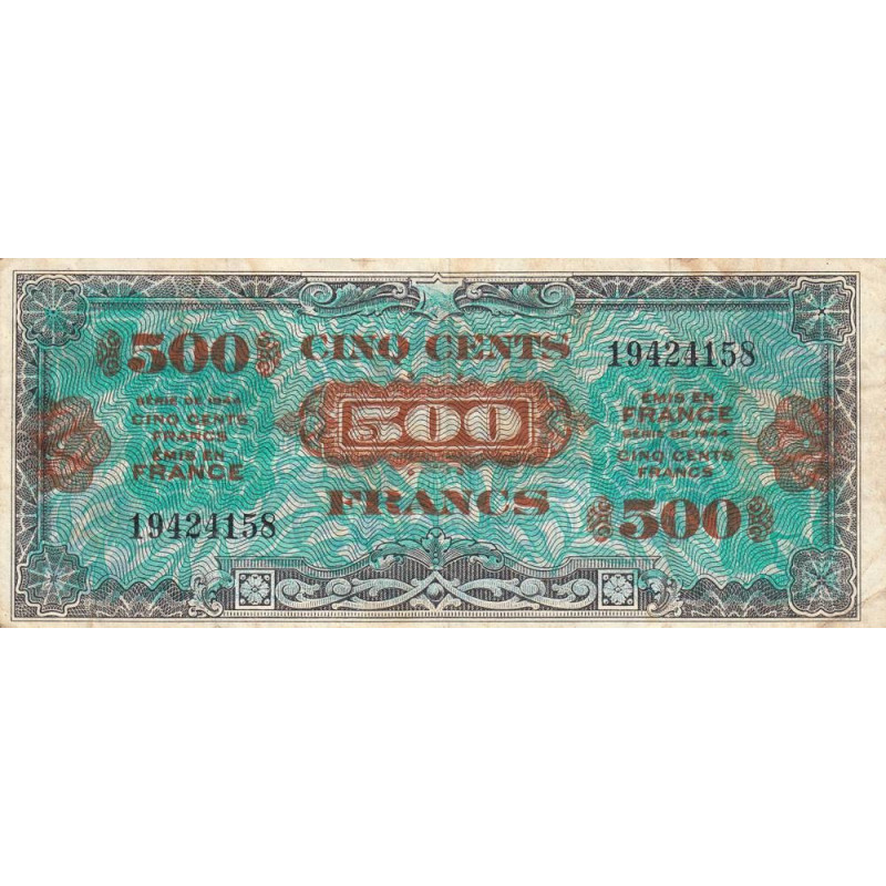 VF 21-01 - 500 francs - Drapeau - 1944 - Sans série - Etat : TB+