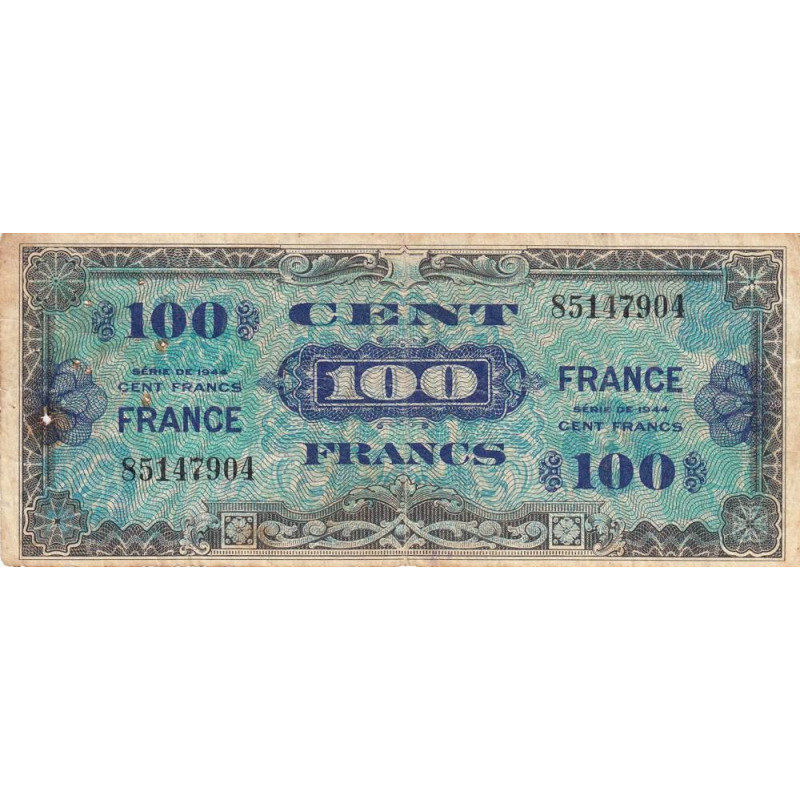 VF 25-01 - 100 francs - France - 1944 (1945) - Sans série - Etat : B+