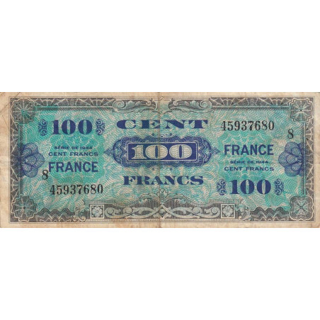 VF 25-08 - 100 francs - France - 1944 (1945) - Série 8 - Etat : B+