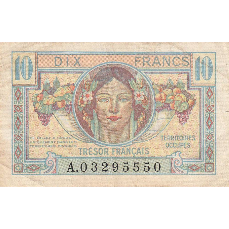 VF 30-01 - 10 francs - Trésor français - Territoires occupés - 1947 - Série A - Etat : TTB-