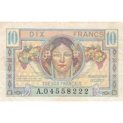 VF 30-01 - 10 francs - Trésor français - Territoires occupés - 1947 - Série A - Etat : TTB