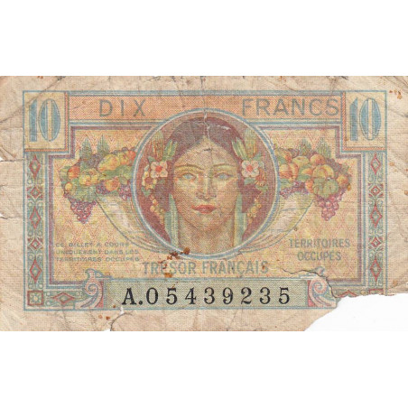 VF 30-01 - 10 francs - Trésor français - Territoires occupés - 1947 - Série A - Etat : AB