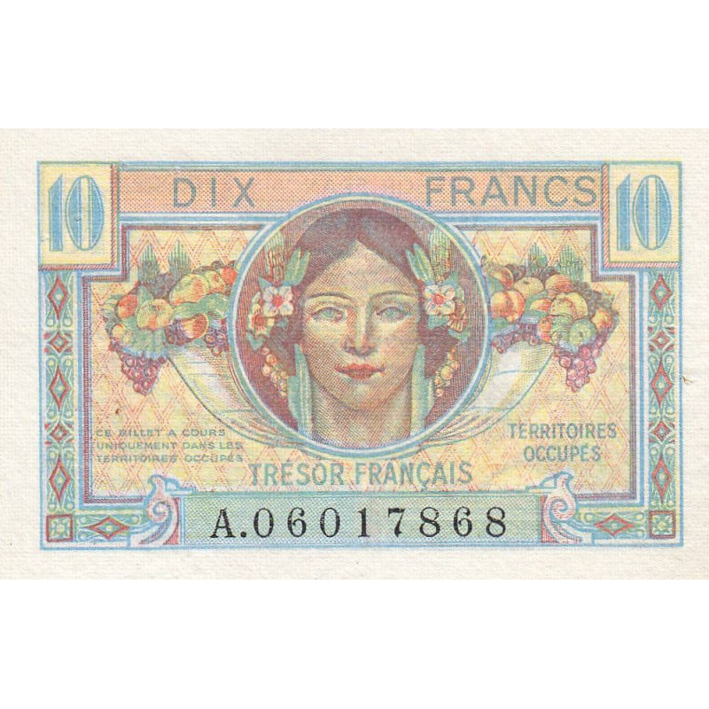 VF 30-01 - 10 francs - Trésor français - Territoires occupés - 1947 - Série A - Etat : SUP+