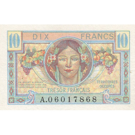 VF 30-01 - 10 francs - Trésor français - Territoires occupés - 1947 - Série A - Etat : SUP+