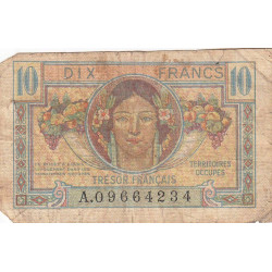 VF 30-01 - 10 francs - Trésor français - Territoires occupés - 1947 - Série A - Etat : B-