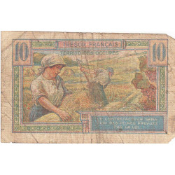 VF 30-01 - 10 francs - Trésor français - Territoires occupés - 1947 - Série A - Etat : B-