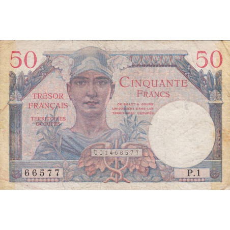 VF 31-01 - 50 francs - Trésor français - Territoires occupés - 1947 - Série P.1 - Etat : TB