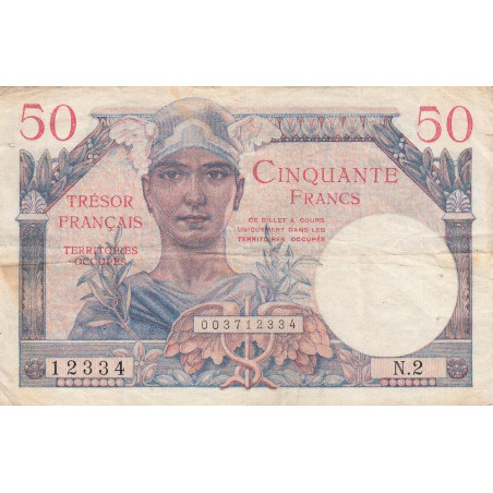 VF 31-02 - 50 francs - Trésor français - Territoires occupés - 1947 - Série N.2 - Etat : TB+