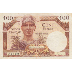 VF 32-01 - 100 francs - Trésor français - Territoires occupés - 1947 - Série U.1 - Etat : TB+