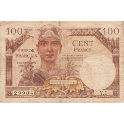 VF 32-01 - 100 francs - Trésor français - Territoires occupés - 1947 - Série Y.1 - Etat : TB-