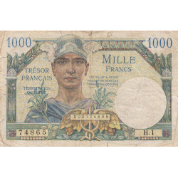 VF 33-01 - 1'000 francs - Trésor français - Territoires occupés - 1947 - Série H.1 - Etat : TB-