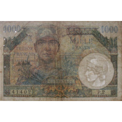 VF 33-02 - 1'000 francs - Trésor français - Territoires occupés - 1947 - Série P.2 - Etat : TB