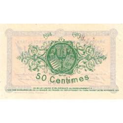 Albi, Castres, Mazamet (Tarn) - Pirot 5-2 variété - 50 centimes - 30/11/1914 - Annulé - Etat : SUP+