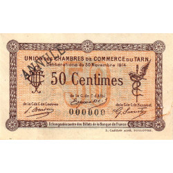 Albi, Castres, Mazamet (Tarn) - Pirot 5-2 variété - 50 centimes - 30/11/1914 - Annulé - Etat : TTB