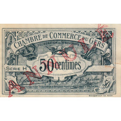 Auch (Gers) - Pirot 15-6 - 50 centimes - Série H - 18/11/1914 - Annulé - Etat : SUP