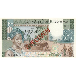 Mauritanie - Pick 3Cs - 1'000 ouguiya - Série A00 - 29/06/1977 - Spécimen - Etat : NEUF