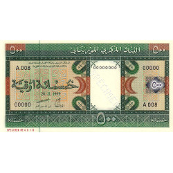 Mauritanie - Pick 8as - 500 ouguiya - Série A 008 - 28/11/1999 - Spécimen - Etat : NEUF