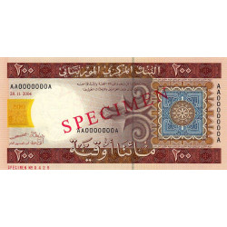 Mauritanie - Pick 11as - 200 ouguiya - Série AA - 28/11/2004 - Spécimen - Etat : NEUF