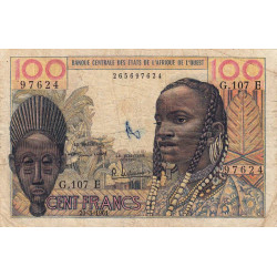 Mauritanie - Pick 501Eb - 100 francs - Série G.107 - 20/03/1961 - Etat : B-