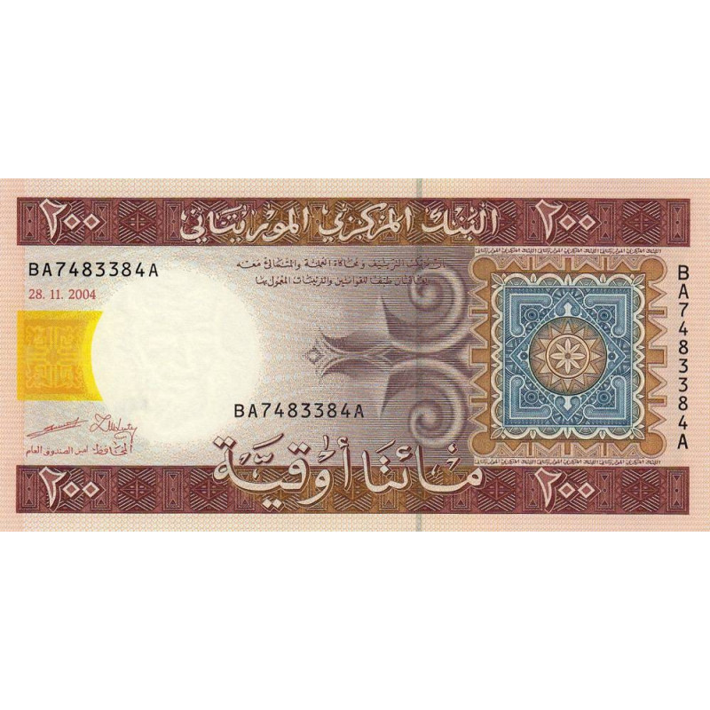 Mauritanie - Pick 11a - 200 ouguiya - Série BA A - 28/11/2004 - Etat : NEUF