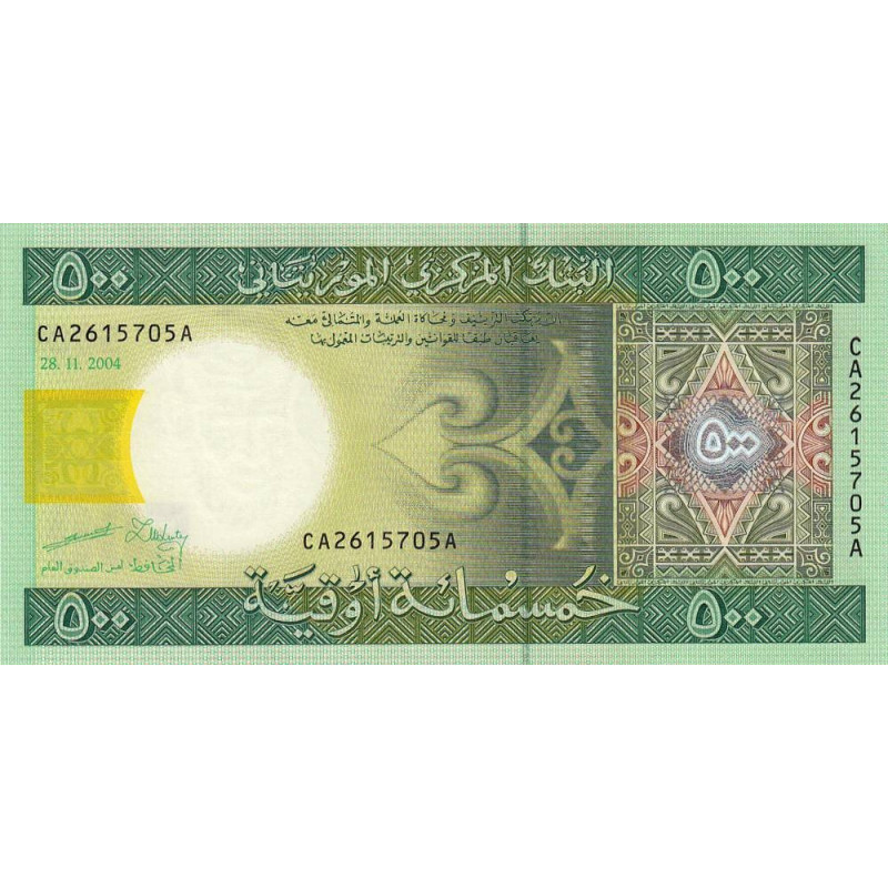 Mauritanie - Pick 12a - 500 ouguiya - Série CA A - 28/11/2004 - Etat : NEUF