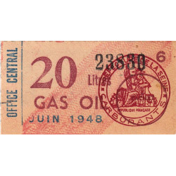 20 litres gas-oil - Juin 1948 - Seine - Etat : SUP