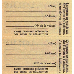 10 litres carburant auto - Mars 1949 - Bloc de 2 - Etat : SUP