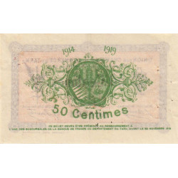 Albi, Castres, Mazamet (Tarn) - Pirot 5-1 variété - 50 centimes - 30/11/1914 - Etat : TTB