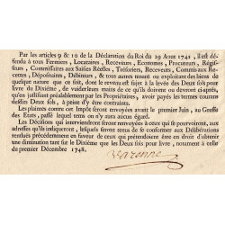 Côte d'Or - Beaune - Louis XV - Imposition des 2 sols pour livre 1752 - Etat : TTB+