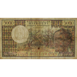 Djibouti - Pick 38c - 5'000 francs - Série O.002 - 1993 - Etat : TB+