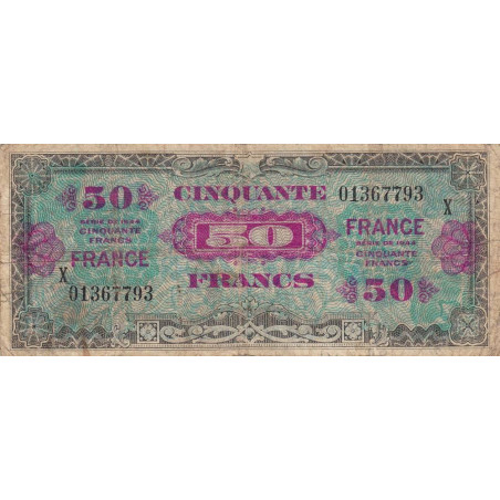 VF 24-04 - 50 francs - France - 1944 (1945) - Série X (remplacement) - Etat : TB-
