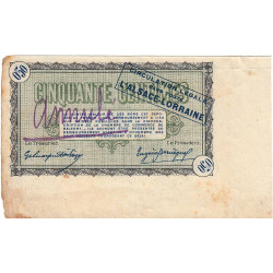 Belfort - Pirot non répertorié - 50 centimes - Série 141 - 04/11/1918 - Annulé - Etat : TTB