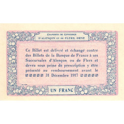 Alençon & Flers (Orne) - Pirot 6-6 - 1 franc - Série E2 - 10/08/1915 - Etat : NEUF
