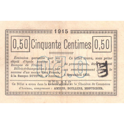 Amiens - Pirot 7-14 - 50 centimes - 1915 - Etat : TB+