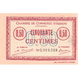 Amiens - Pirot 7-49 variété - 50 centimes - 1920 - Etat : SPL