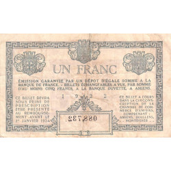 Amiens - Pirot 7-56 - 1 franc - 1922 - Etat : TB-