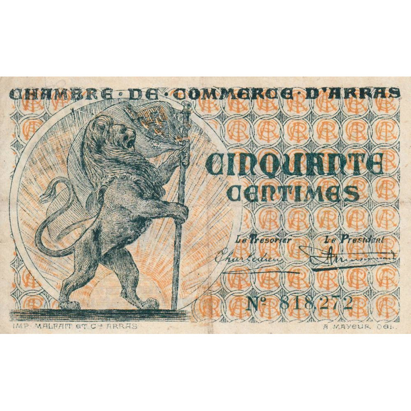 Arras - Pirot 13-4 - 50 centimes - Sans date - Etat : TTB