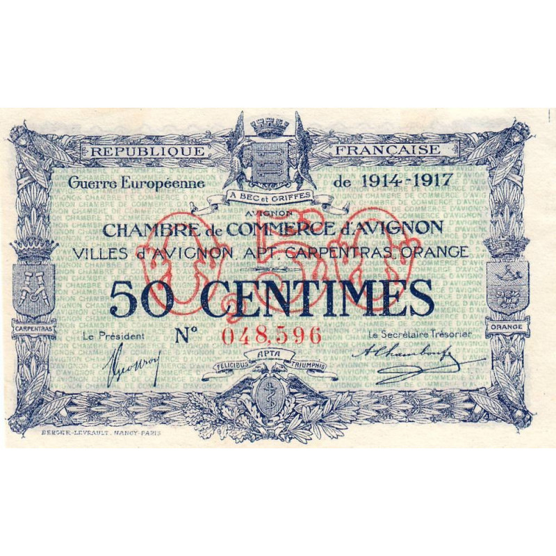 Avignon - Pirot 18-13 variété - 50 centimes - 11/08/1915 - Etat : SUP+