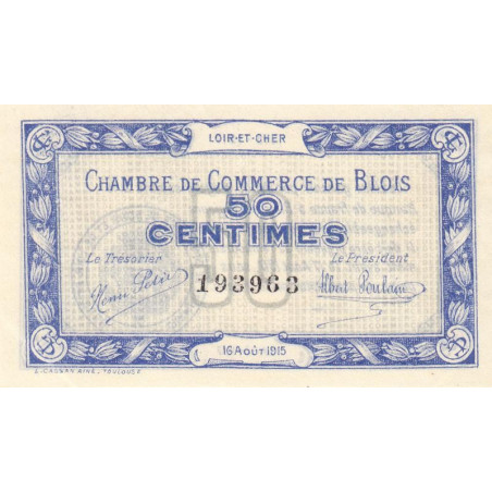 Blois (Loir-et-Cher) - Pirot 28-1 - 50 centimes - 16/08/1915 - Etat : SPL